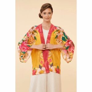 Powder Impressionist Floral Kimono Jacket